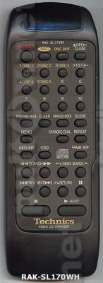 RAK-SL170WH пульт для проигрывателя CD-VIDEO TECHNISC SL-VM510