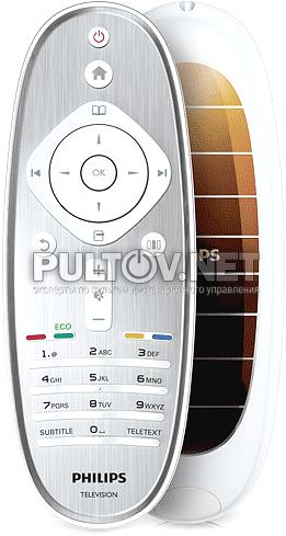 2422 549 90285, RC4500 пульт для LED-телевизора Phillips 42PFL6805H/60 на солнечной батарейке
