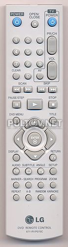 6711R1P070C, LG 6711R1P070L пульт для DVD-плеера LG с караоке