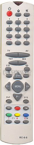 RC-6-8, Akai RC-6-8 неоригинальный пульт ДУ (ПДУ)