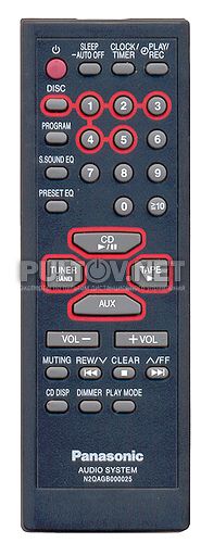 N2QAGB000025 пульт для музыкального центра Panasonic SC-AK110-S и других