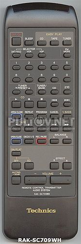 RAK-SC709WH пульт для музыкального центра TECHNICS SC-CH750 и других