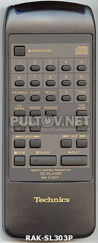 RAK-SL303P, RAK-SL304W пульт для CD-проигрывателя Technics SL-PG300