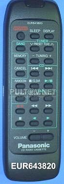 EUR643820 пульт для магнитолы PANASONIC RX-ED90