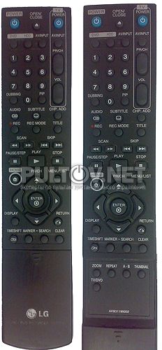 AKB31199302 пульт для DVD/HDD-рекордера LG HDR-798 и других