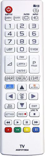 AKB73715634 (белый) неоригинальный пульт для телевизоров LG 26LN460R и других