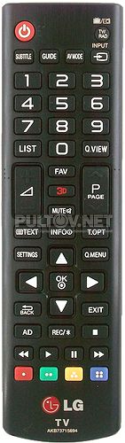 AKB73715694, LG AKB73715695 оригинальный пульт для телевизора LG 42LB620V