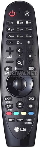 AN-MR600 (вар. 2 для моделей 2016г.) Magic Motion радиопульт для LG (заменит и AN-MR650, только без кнопок: PLAY и PAUSE)