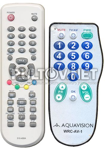 AQUAVISION WRC-AV-1, 510-400A пульт для телевизора