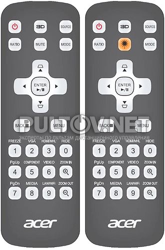 J-25050, J-25051, J-25021, J-25091 пульт для проектора Acer X1126H и др.