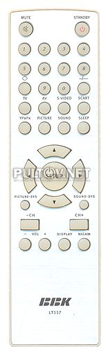 LT117 пульт для телевизоров BBK LT-1500S, LT-1900S, LT-2000S