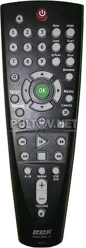 RC752, RC753 пульт для DVD-плеера BBK DVP754HD и др.