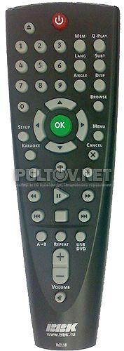 RC118 пульт для DVD-плеера BBK DV118SI