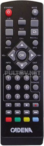 CADENA HT-1658, D-BOX STB-2008, SUPRA SDT-99, REXANT RX-511 пульт для DVB-T2-ресивера 