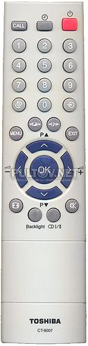 CT-8007, CT-90281 неоригинальный пульт для телевизора Toshiba 20VL65R и других