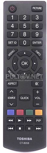 CT-8058 оригинальный пульт для дисплея Toshiba TD-E502 и др.