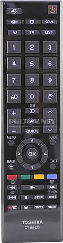 CT-90420 пульт для телевизора Toshiba 40RL933RB и других