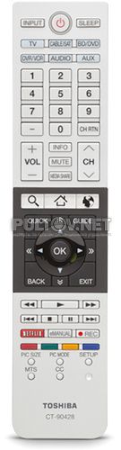 CT-90428 (PK11V01840) оригинальный пульт для телевизора Toshiba 39L4300U и других