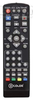DC710HD пульт для цифрового ресивера DVB-T2 D-COLOR