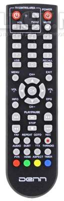 DDT134 пульт для DVB-T2-приставки DENN