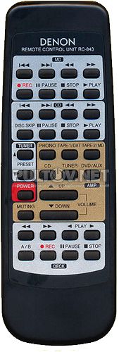 RC-843 пульт для усилителя Denon PMA-1055R
