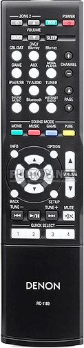 RC-1189 пульт для AV-ресивера Denon AVR-X1200W и др.