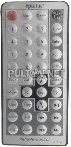 KR-34 пульт для портативного телевизора Eplutus EP-9511 (вариант 1)