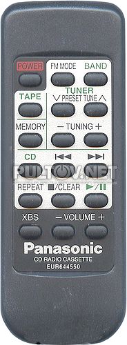 EUR644550 пульт для магнитолы Panasonic RX-DS22