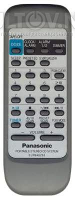 EUR648263 пульт для магнитолы Panasonic RX-DX1 