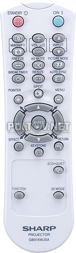 GB015WJSA, RRMCGB015WJSA пульт для проектора SHARP PG-LX2000 и других