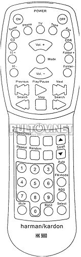 HK-980 пульт для усилителя HARMAN/KARDON