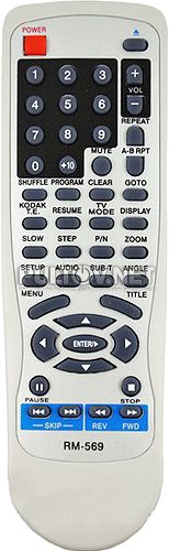 HYPPFD-0142, RM-569 пульт для DVD-плеера Rolsen RDV-800 (вариант 2)