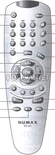 RS-401 пульт для спутникового ресивера Humax F2-Finder