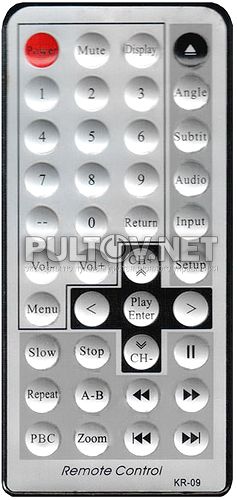 KR-09, Subini KR-09 пульт для портативного DVD-плеера Supra и Subini S-6095DT