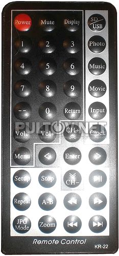 KR-22 пульт для китайской автомагнитолы SONY TET color LCD TV