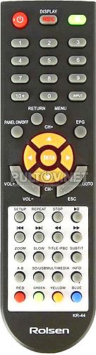 KR-44 пульт для портативного телевизора с DVD и DVB-T2 тюнером Rolsen RPD-10D08D и др.
