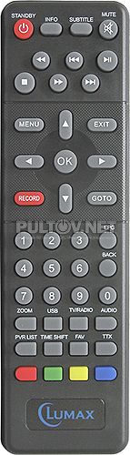 DVBT2-1000HD пульт для DVB-T2-ресивера Lumax 