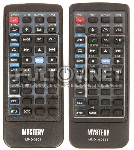 VDM-F2025TV, MYSTERY MMD-3601, MMD-4503BS пульт для автомагнитолы MYSTERY и VELAS