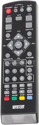 MYSTERY MMP-70DT, MMP-72DT пульт для DVB-T2-ресивера