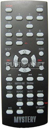 MPS-108, MPS-109, MPS-908  пульт для портативного DVD-плеера MYSTERY