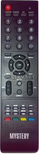 HOF09D500GPD6, HOF10A317GPD9 пульт для телевизора MYSTERY MTV-1605W (вариант 2), MTV-1905W, MTV-2205W (без DVD)
