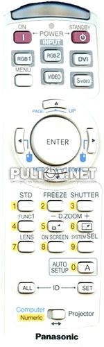 N2QAEA000023 (он же N2QAEA000002) пульт для проектора PANASONIC PT-D3500E и других