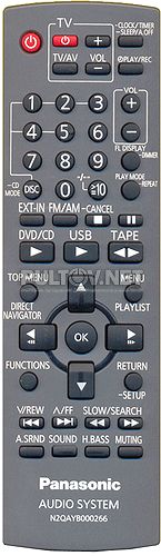 N2QAYB000266 пульт для музыкального центр PANASONIC SC-VK470