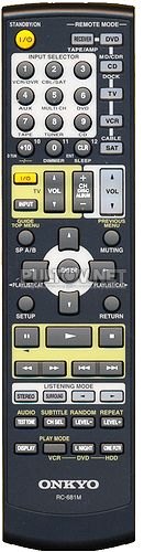 RC-681M , RC-647M пульт для AV-ресивера ONKYO HT-R550