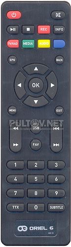 ПДУ-6 Ver.6 пульт для DVB-T2-ресивера ORIEL 312 и др.