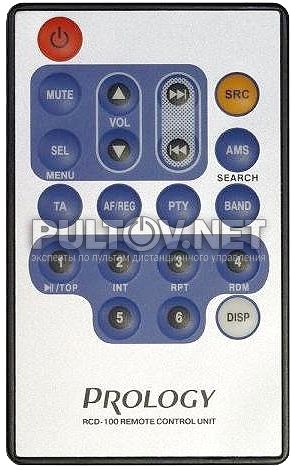 RCD-100 пульт для автомагнитолы PROLOGY CMD-170 (+ некоторые модели AKAI)