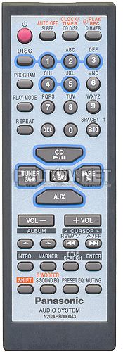 N2QAHB000043 пульт для музыкального центра PANASONIC SC-AK520EE