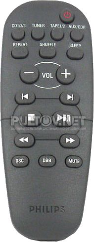 RC19619002, 313911879301, 313922861911 пульт для музыкального центра Philips FW-C255 и др.