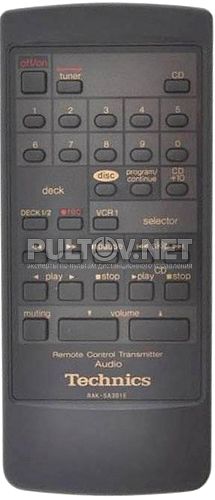 RAK-SA301E, RAK-SA301P, RAK-SA302E пульт для стереоресивера TECHNICS SA-GX200