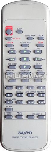 RB-007 пульт для музыкального центра Sanyo DC-007C и др.